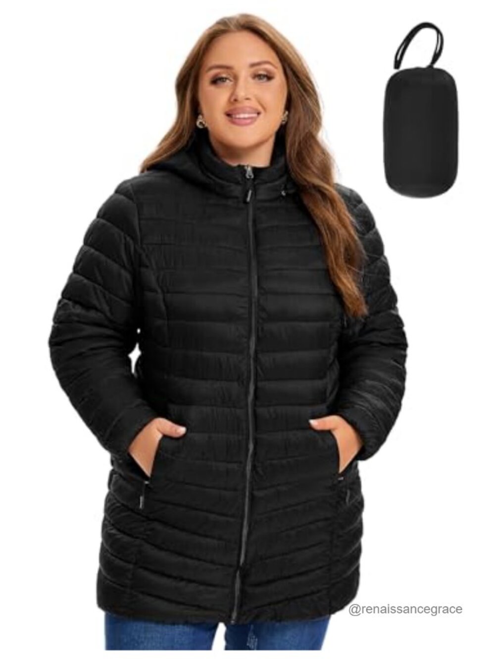 Plus Size Lightweight Packable Puffer Jacket Quilted